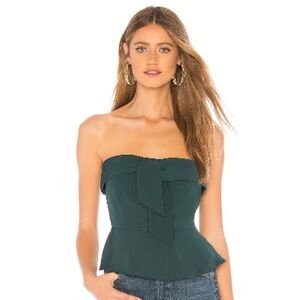 Superdown Lilly Cropped Tube Top in Emerald Green Size XS NWOT